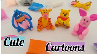 I made winne pooh  Cartoon character with Super Clay | Polymer Clay Art | Clay Art Ideas #clayart