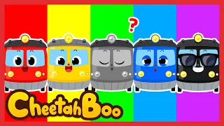 🌈Rainbow Color Trains | Vehicles | Dinosaurs | New Kids Songs | Nursery rhymes | #Cheetahboo