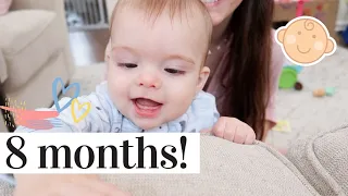 8 MONTH BABY UPDATE | milestones, favorite toys, sleep training + baby led weaning updates!