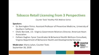 WEBINAR: Tobacco Retailer Licensing from Three Perspectives