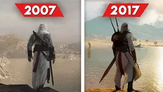 Assassin's Creed Comparison - 2007 vs 2017 (Graphics and Gameplay Evolution)