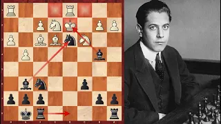 Beautiful Tactics in a Chess Simul: E Hill vs J R Capablanca (1909)