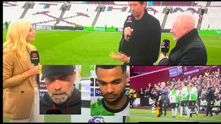 WEST HAM 2-2 LIVERPOOL/GAKPO,PETER CROUCH REACTS & KLOPP TOUCH LINE ALTERCATION WITH SALAH