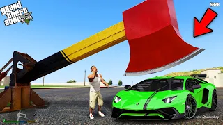 GTA 5 : Can Franklin's Giant Axe Cut Lamborghini In Half In GTA 5 ! (GTA 5 Mods)
