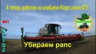 А теперь работаю на комбайне Claas Lexion 670 убираем рапс