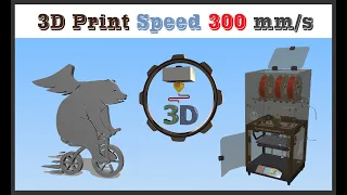 300 mm / s 3D printer Flyingbear Ghost 5, Print speed test JERK 20, Acceleration 6000 mm / s²