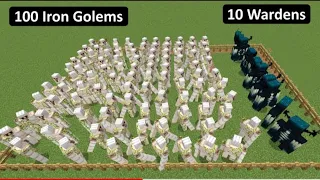 10 Wardens vs 100 Iron Golems  - Who will win?