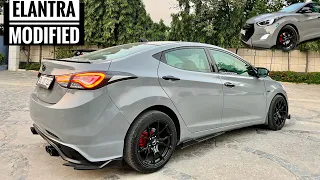 Modified Hyundai Elantra 🔥With after market lights🔥nardo grey wrapped 🔥17”Alloy Only 1 In India🔥