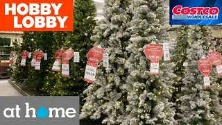 HOBBY LOBBY COSTCO AT HOME CHRISTMAS DECORATIONS TREES DECOR SHOP WITH ME SHOPPING STORE WALKTHROUGH