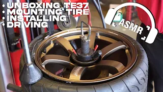 Relaxing TE37 Unboxing & Mounting Tire [ASMR]