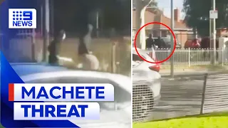 Two men threaten teenager with machete in Melbourne | 9 News Australia