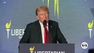 Libertarians boo, cheer Trump; Biden encourages graduating cadets to defend freedom