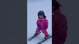 Cute 2-year-old making skiing turns #skiing #toddler #parenting