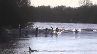 Surfers ride the biggest Severn Bore in 20 years