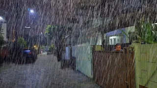 Super Heavy Rain In My Quiet Village, Sleep Instantly With The Sound Of Heavy Rain