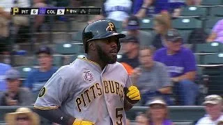 PIT@COL: Harrison homers, doubles, hits two singles
