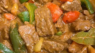 How To Make Tasty Creamy Beef Kaldereta: Delicious Coconut Milk Stew Recipe | Pakistino Home Kitchen