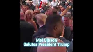 Mel Gibson salutes President Trump at UFC. #trump #melgibson #ufc #ufc264 #salute #mcgregor #fypシ゚v