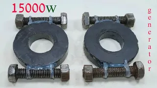 how to make free energy generator 240v 15000w electricity use 4 iron bolts