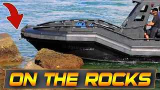 BOAT CRASHES INTO THE ROCKS AT HAULOVER INLET!! | DGS Monster vs Haulover