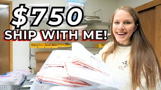 $750 SHIP with Me! Shipping eBay & Poshmark Sales - Reseller Vlog #16
