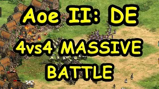 AoE 2 MASSIVE 4vs4 Gameplay | Multiplayer Online Battle