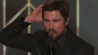 Christian Bale thanks Satan during his #GoldenGlobes acceptance speech