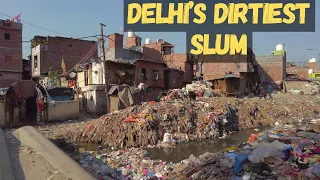 Inside Delhi's Dirtiest Slum | Taimoor Nagar | Delhi, India | 4K Walk