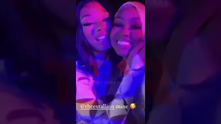 Megan Thee Stallion and City Girls (Yung Miami) backstage BET Awards kissing 😍🥰