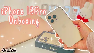 iPhone 13 Pro Gold Aesthetic Unboxing & Quick Setup ✨🌸( 128GB Gold)