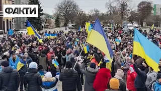 Во временно оккупированных Геническе, Каховке и Каланчаке – массовые проукраинские митинги