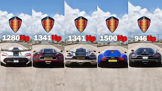 FH5 Acceleration Battle - CCGT, CC8S, Agera R, ONE1, Regera, Agera Rs, Jesko