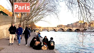 Paris France, Sunset walking tour in Paris - 4K HDR 60 fps