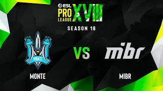 Monte vs MIBR | Map 2 Anubis | ESL Pro League Season 18