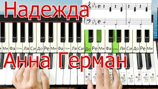 Надежда Анна Герман на Пианино для Начинающих ЛЕГКО + НОТЫ🎵