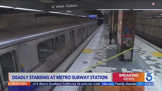 Woman dies after being stabbed in throat at Los Angeles Metro station