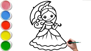 How to draw a girl for Kids & Toddlers | girl drawing easy step | Preschool Learning Education Video