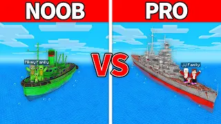 JJ's Family Ship Base vs Mikey's Family Ship House Battle - Maizen Parody Video in Minecraft