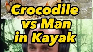 18 foot Crocodile vs Kayak #nature #real #story #shorts #crocodiles
