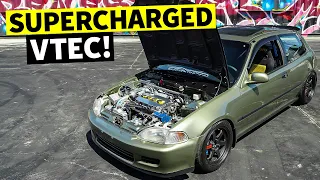 400hp Supercharged B18 Swapped Civic Si throws down Tire Slayer Studios first FWD burnout!
