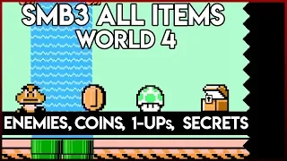 Super Mario Bros.3 World 4 All Coins/Enemies/1ups/Secrets