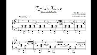 Zorba The Greek - Piano sheet music - Virtuoso version