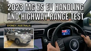 2023 MG ZS EV HANDLING AND HIGHWAY RANGE TEST EFFICIENCY IN AUSTRALIA