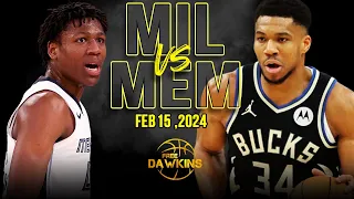 Milwaukee Bucks vs Memphis Grizzlies Full Game Highlights | February 15, 2024 | FreeDawkins