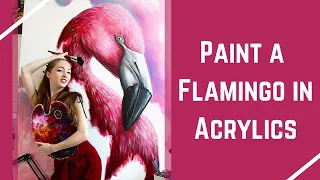 How to Paint a Flamingo in Acrylics | Flamingo Painting