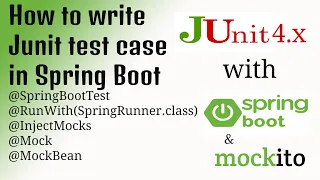 Junit for spring boot application | Unit testing using junit and Mokito | Junit4