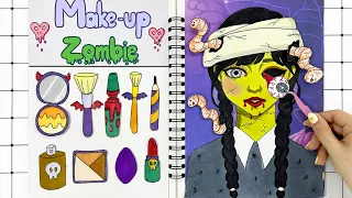 [💦Paper DIY 💦]  Boo ! Creating Zombie Wednesday 👄 Self-Care Tips, Makeup, Nails & Skincare | ASMR