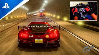 Gran Turismo 7 - Ferrari F8 Tributo Highway Chase | Logitech G920 PS5 4K
