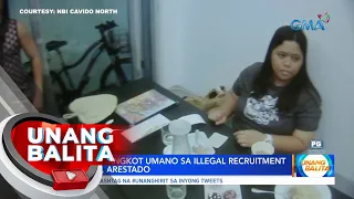 Babaeng sangkot umano sa illegal recruitment at estafa, arestado | UB