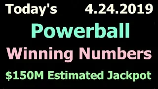 Today Powerball Winning Numbers 24 April 2019. Powerball drawing tonight Wednesday 4/24/2019